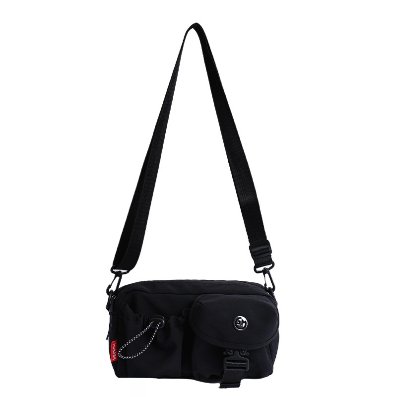 Crossbody torbica, lagana najlon torbica, ulični stil, vodoravni kvadratni oblik, zatvaranje zipom, džep za mobitel