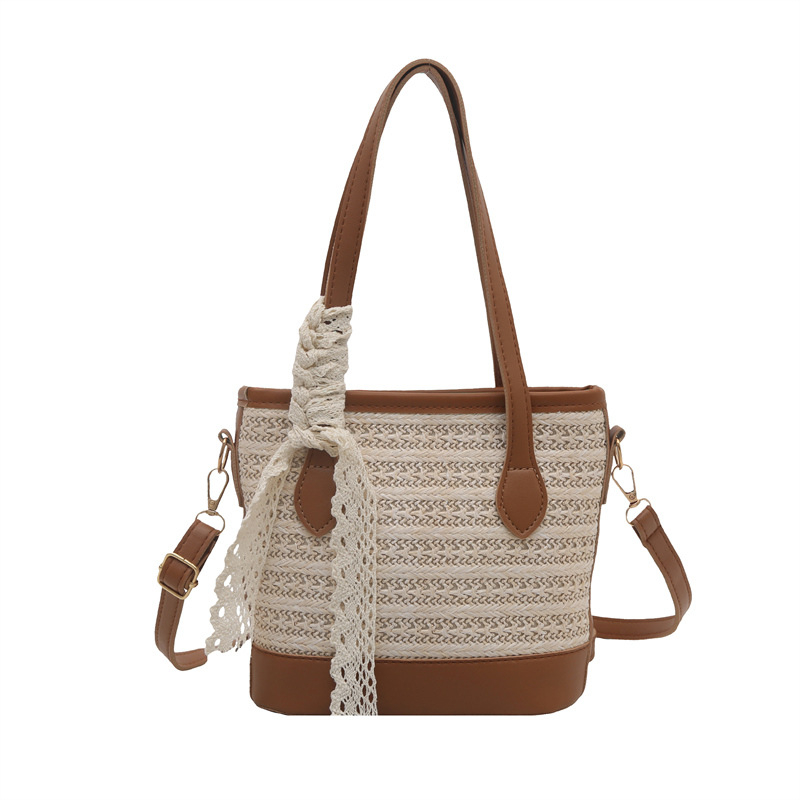 Moteriška kibiro formos rankinė kasdieniniam naudojimui, ypatinga medžiaga, poliesterio pamušalas, užtrauktuko uždarymas, vienas peties dirželis, vasara 2025