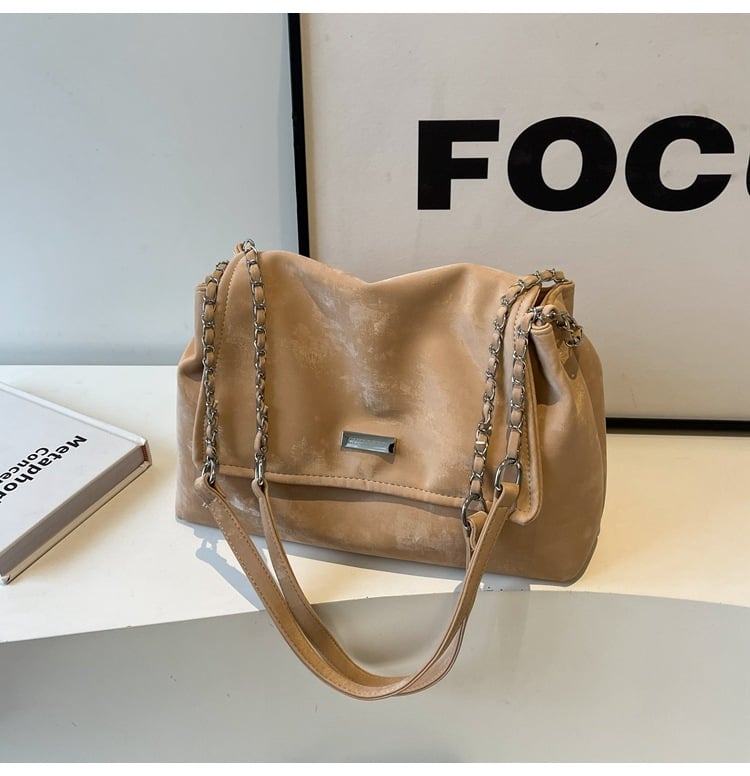 Geantă Tote din PU, stil urban minimalist, formă vertical pătrată, închidere cu fermoar, buzunar intern cu fermoar și buzunar pentru telefon