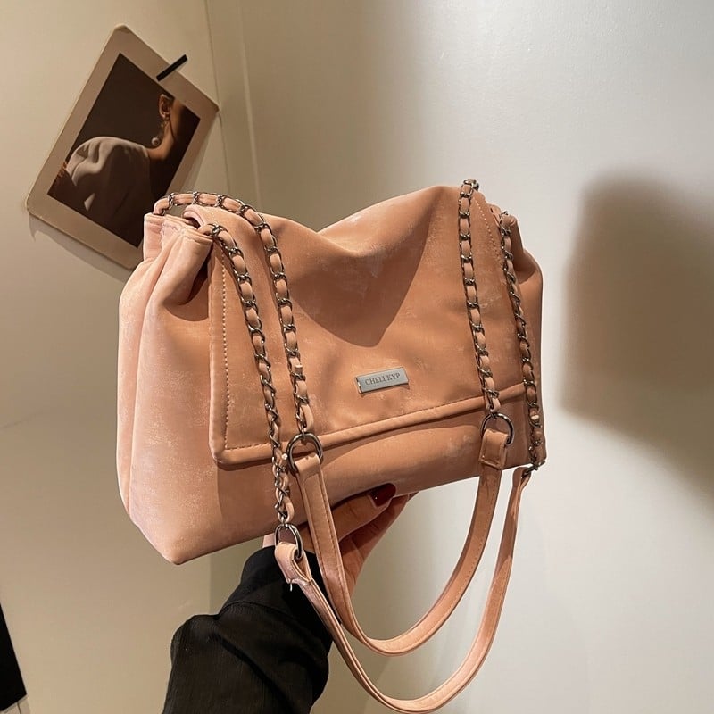 Geantă Tote din PU, stil urban minimalist, formă vertical pătrată, închidere cu fermoar, buzunar intern cu fermoar și buzunar pentru telefon