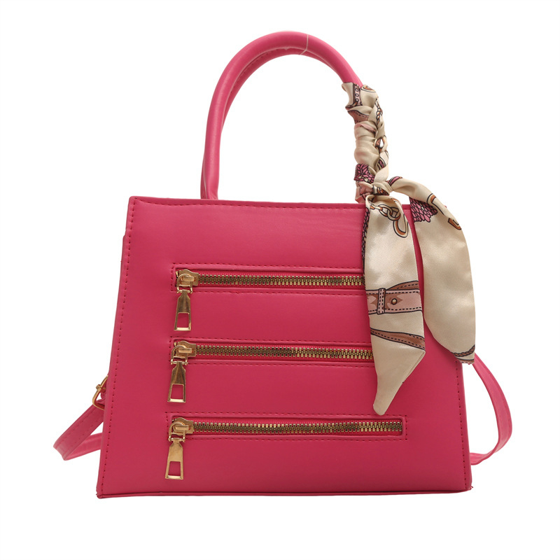 Geantă pătrată cu fermoar, material PU, formă orizontală pătrată, buzunar intern pentru telefon, curea de umăr unică