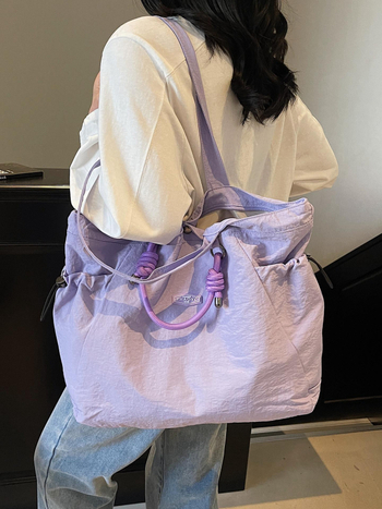 Női nylon Tote táska, nagy kapacitású, négyszögletes forma, 2025 tavasz, mindennapi használat