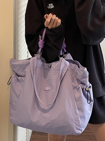 Női nylon Tote táska, nagy kapacitású, négyszögletes forma, 2025 tavasz, mindennapi használat