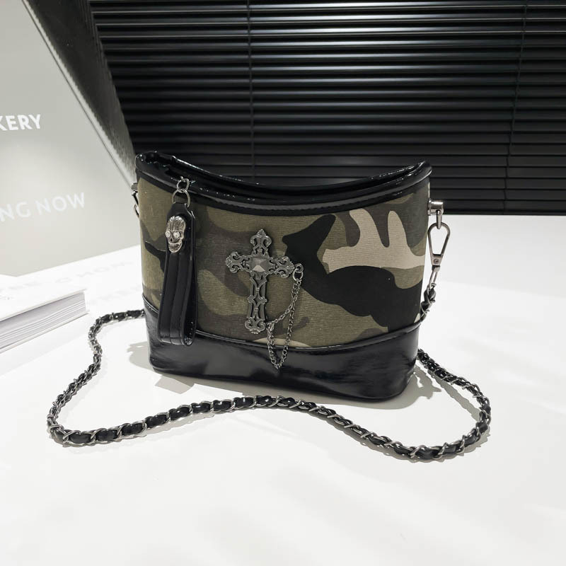 Geantă bucket din PU, închidere cu fermoar, buzunar interior, curea de umăr, pentru uz zilnic