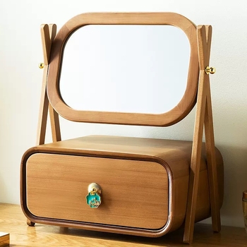 Ékszerdoboz forgó tükrövel – porálló, asztali tároló, 3 rétegű, anyag: papír