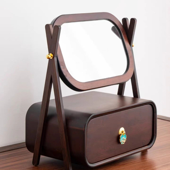 Ékszerdoboz forgó tükrövel – porálló, asztali tároló, 3 rétegű, anyag: papír