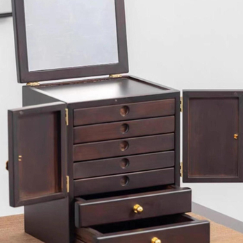 Ékszerdoboz forgó tükrövel – porálló, asztali tároló, 3 rétegű, anyag: papír