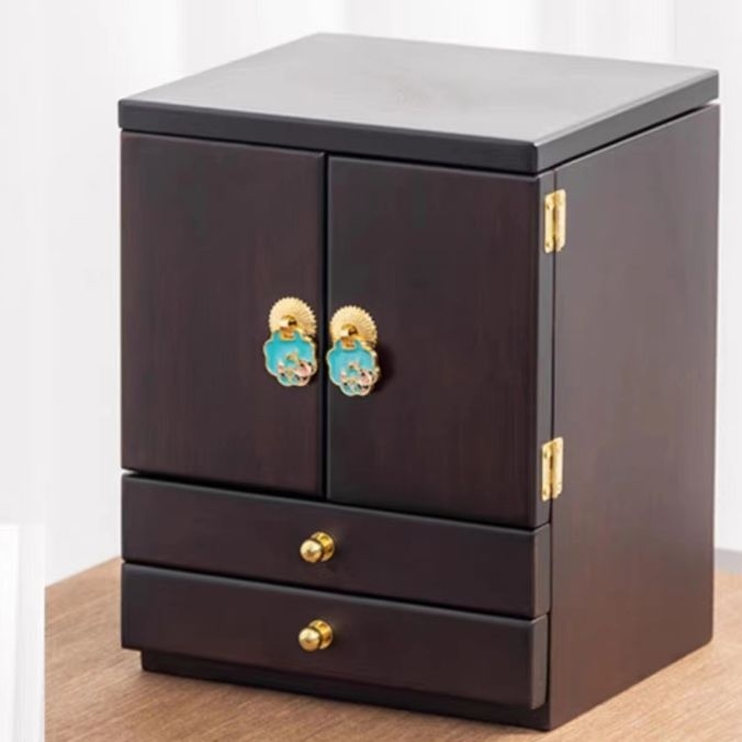 Ékszerdoboz forgó tükrövel – porálló, asztali tároló, 3 rétegű, anyag: papír