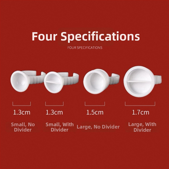 Λευκό κυπελλάκι από σκληρό πλαστικό για επεκτάσεις βλεφαρίδων, μεγάλο μέγεθος, με διαχωριστικό μοτίβο (Προέλευση: Γκουαντζού; Μάρκα: Άλλο; Κατάλληλο για: Γενικό; Εισαγωγή: Όχι; Ιδιωτικές ετικέτες: Όχι)