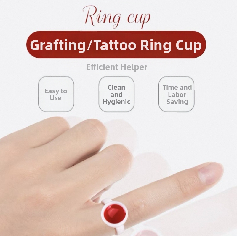 Biela tvrdá plastová miska na kruh pre mihalnice, veľká veľkosť, s oddeleným vzorom, pohár na pigmenty pre polopermanentný make-up