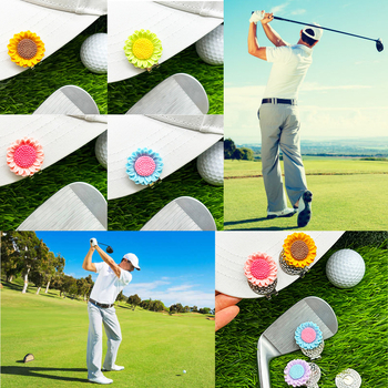 Κλιπ καπέλου γκολφ – μαγνητικός μαρκαδόρος μπάλας σε σχήμα ηλίανθου, κράμα ψευδαργύρου + ρητίνη, εξοπλισμός γκολφ