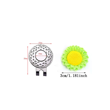 Κλιπ καπέλου γκολφ – μαγνητικός μαρκαδόρος μπάλας σε σχήμα ηλίανθου, κράμα ψευδαργύρου + ρητίνη, εξοπλισμός γκολφ