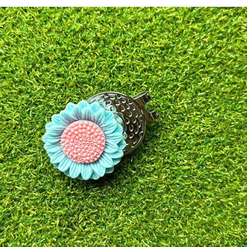 Κλιπ καπέλου γκολφ – μαγνητικός μαρκαδόρος μπάλας σε σχήμα ηλίανθου, κράμα ψευδαργύρου + ρητίνη, εξοπλισμός γκολφ