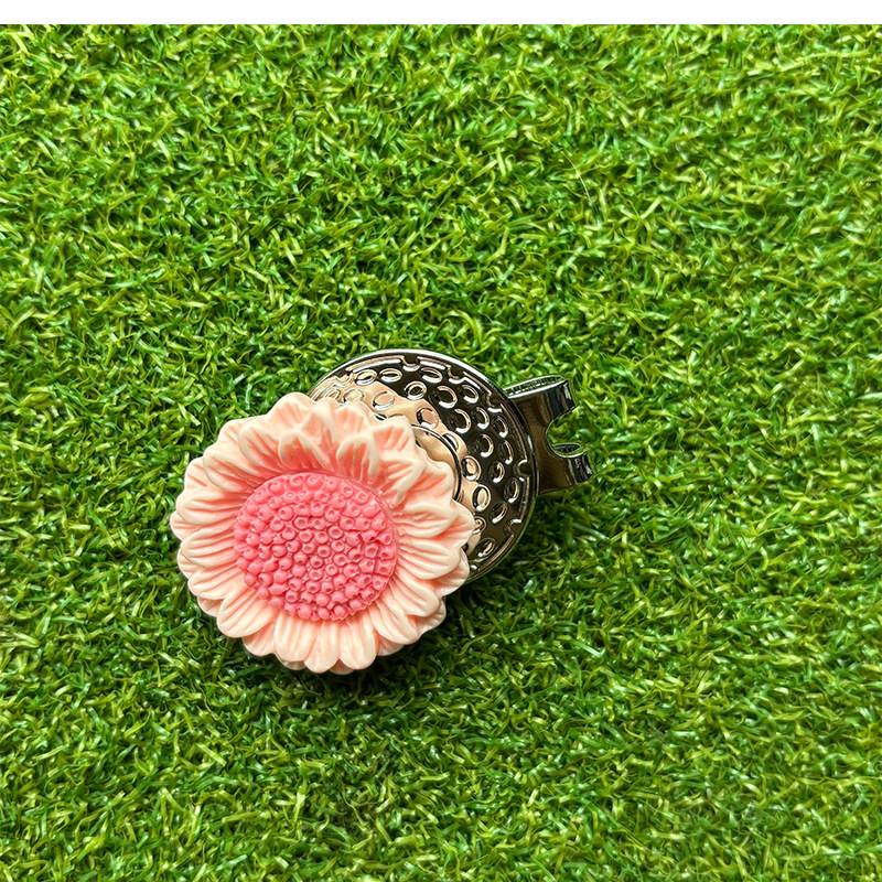 Κλιπ καπέλου γκολφ – μαγνητικός μαρκαδόρος μπάλας σε σχήμα ηλίανθου, κράμα ψευδαργύρου + ρητίνη, εξοπλισμός γκολφ