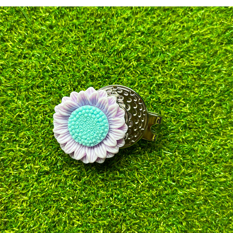 Κλιπ καπέλου γκολφ – μαγνητικός μαρκαδόρος μπάλας σε σχήμα ηλίανθου, κράμα ψευδαργύρου + ρητίνη, εξοπλισμός γκολφ