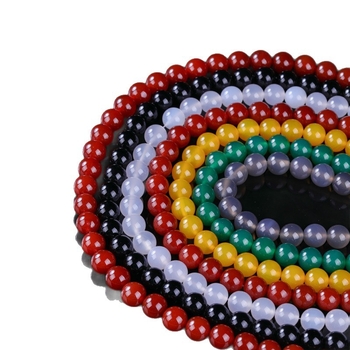 Ékszerkiegészítők – Természetes achát kerek gyöngyök, csiszolás és polírozás, magas színvonalú stílus, Crystal Key márka