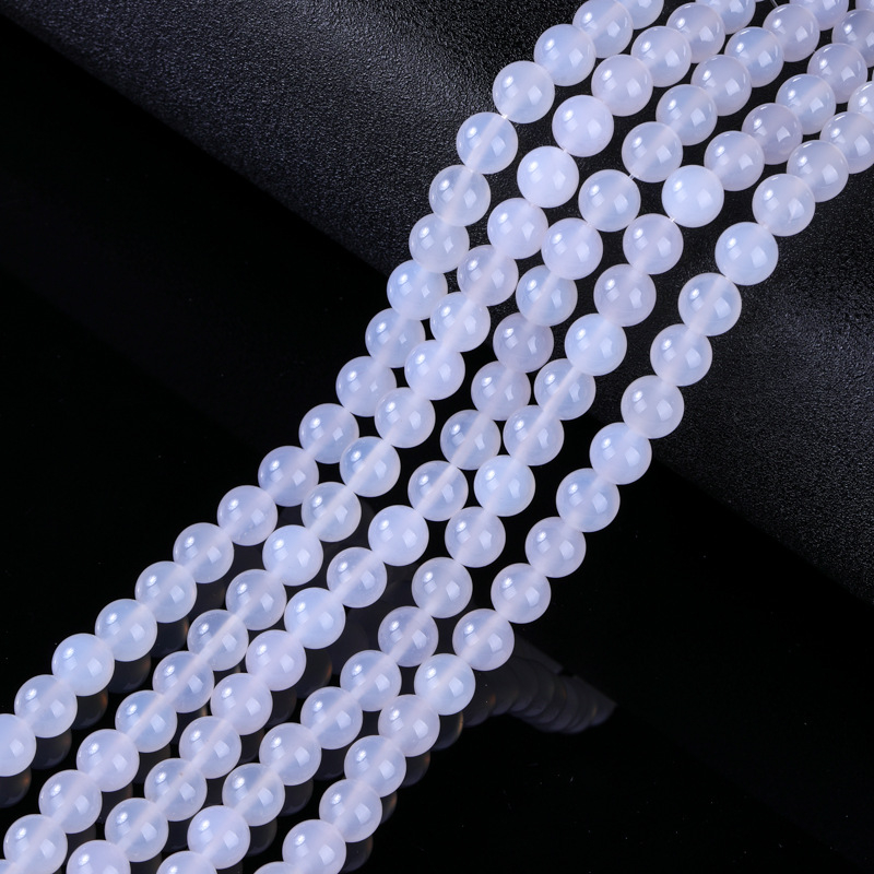 Ékszerkiegészítők – Természetes achát kerek gyöngyök, csiszolás és polírozás, magas színvonalú stílus, Crystal Key márka