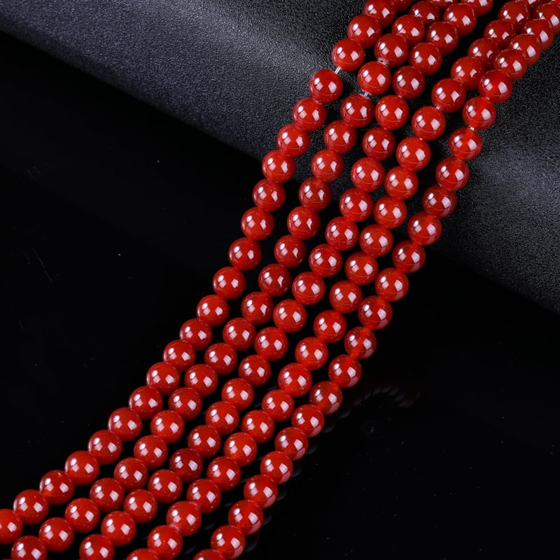 Ékszerkiegészítők – Természetes achát kerek gyöngyök, csiszolás és polírozás, magas színvonalú stílus, Crystal Key márka