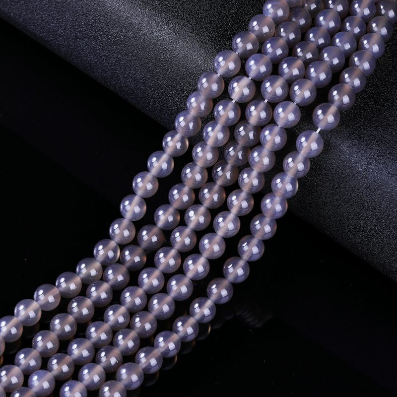 Ékszerkiegészítők – Természetes achát kerek gyöngyök, csiszolás és polírozás, magas színvonalú stílus, Crystal Key márka