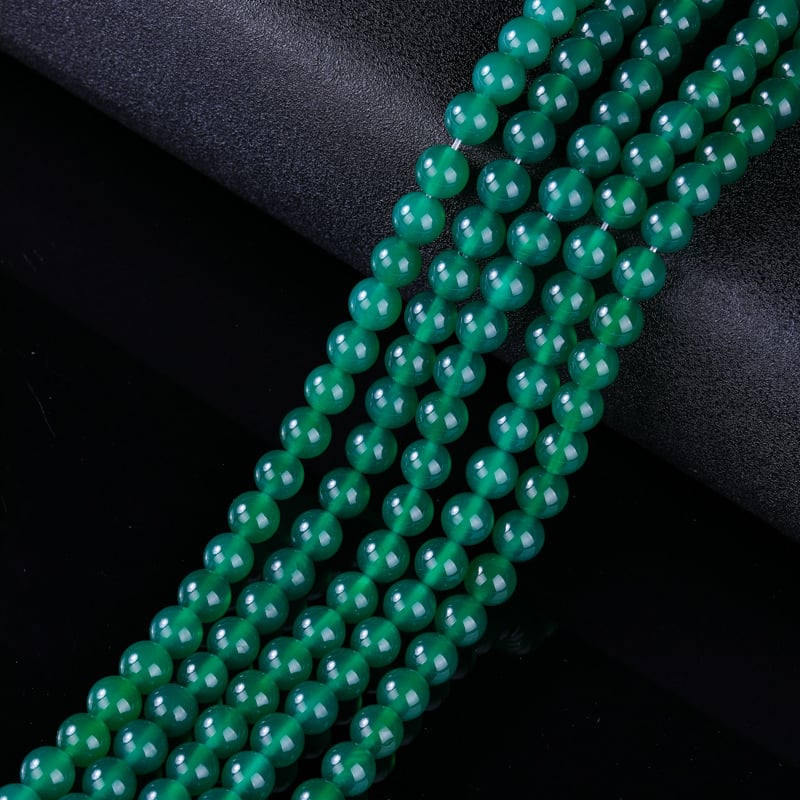 Ékszerkiegészítők – Természetes achát kerek gyöngyök, csiszolás és polírozás, magas színvonalú stílus, Crystal Key márka