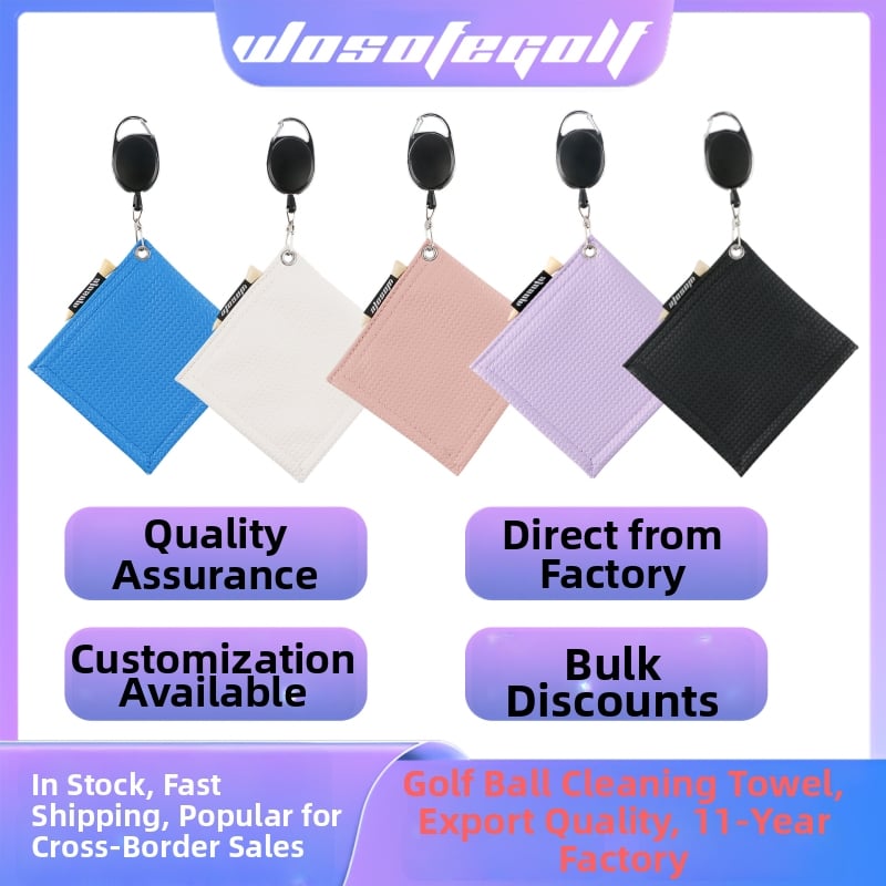 Wosofe Δερμάτινο πανί καθαρισμού γκολφ κλαμπ, εκτύπωση λογοτύπου, προσαρμογή, ιδιωτική ετικέτα διαθέσιμη