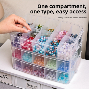 Műanyagból készült ékszerdoboz, porvédett, többfunkciós, 3 rétegű