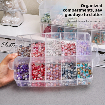 Műanyagból készült ékszerdoboz, porvédett, többfunkciós, 3 rétegű