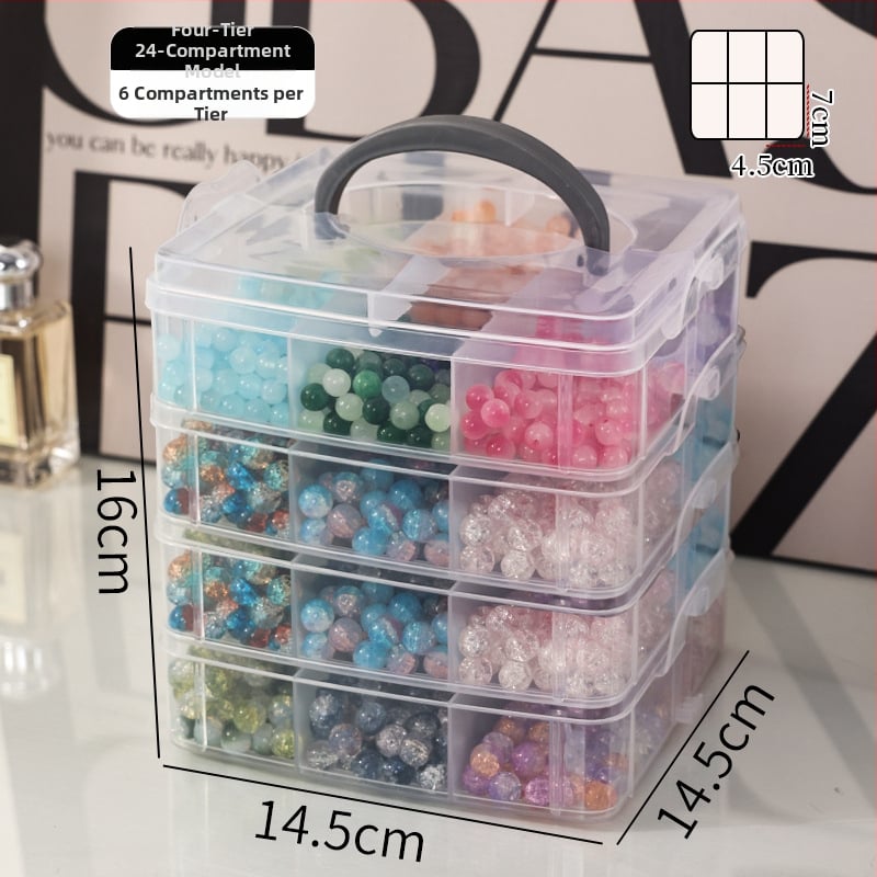 Műanyagból készült ékszerdoboz, porvédett, többfunkciós, 3 rétegű