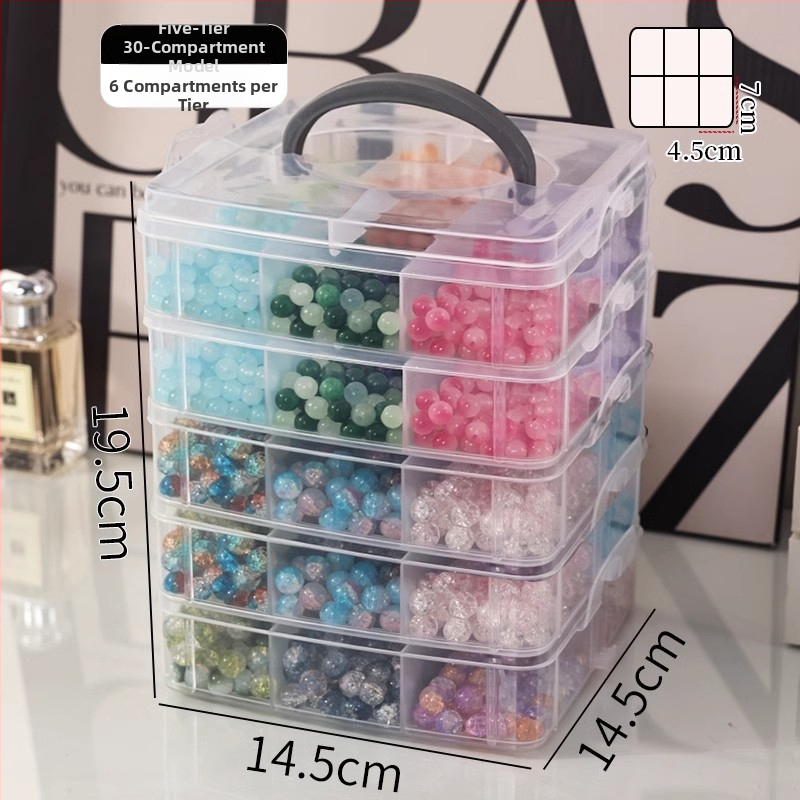 Műanyagból készült ékszerdoboz, porvédett, többfunkciós, 3 rétegű