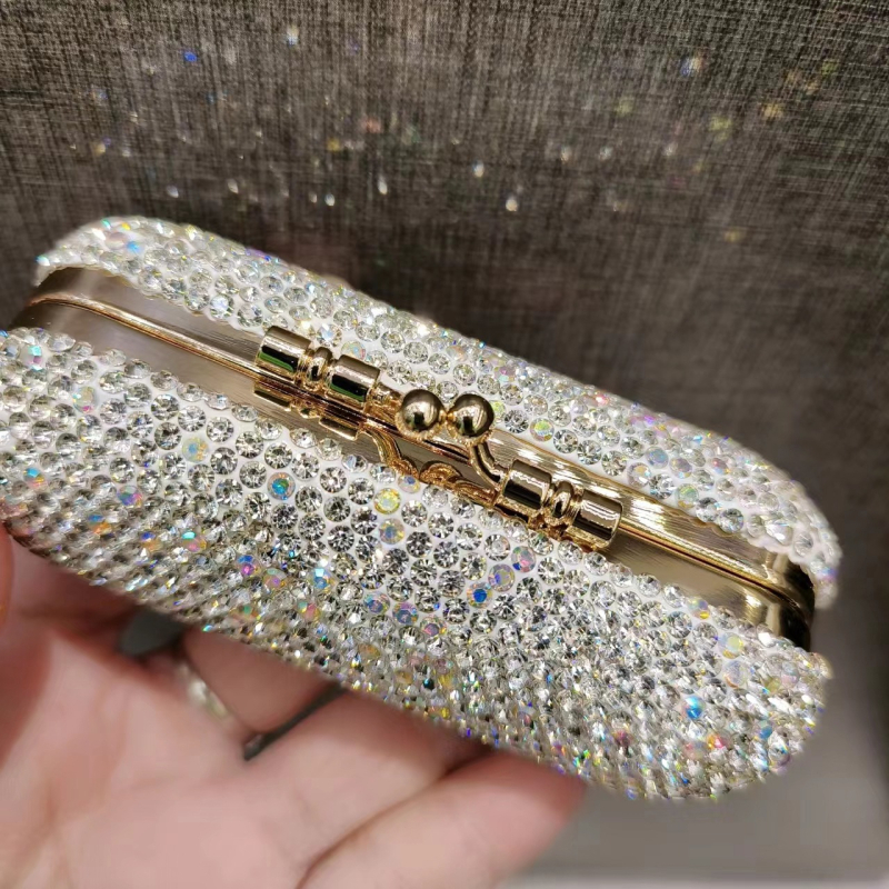 Kutija za ruž s dijamantno kristalnim ukrasom, aluminijsko kućište, za jedan ruž, s poklopcem