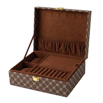 Kutija za nakit s prugastim uzorkom, materijal kortikalni, stil ležeran, tvrdoća: tvrda (Brand: Third son; Model: Jewelry box; Materijal: Cortical; Uzorak: Pruge; Tvrdoća: Tvrda)