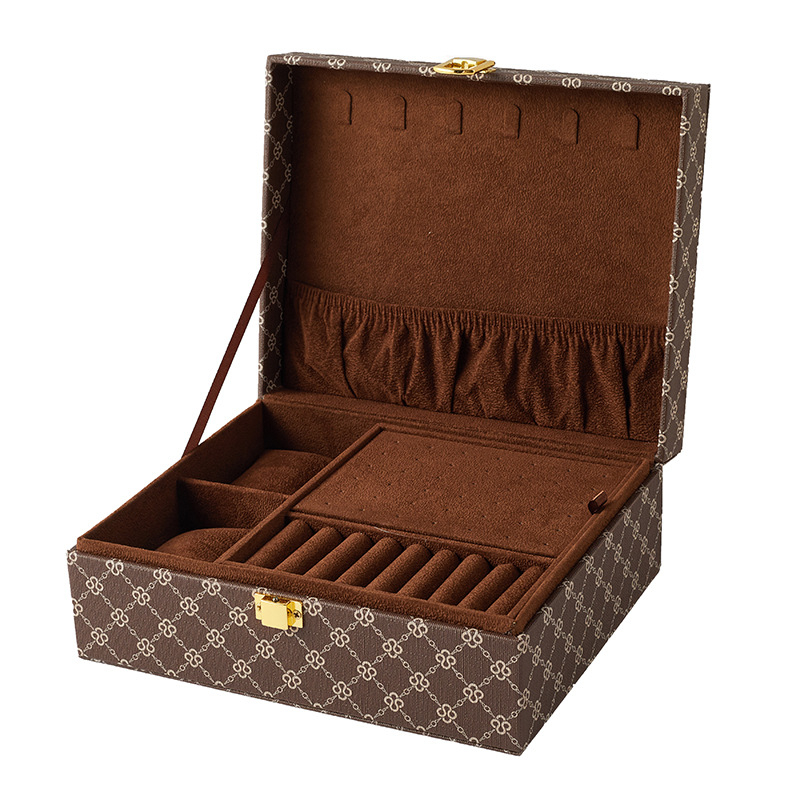 Kutija za nakit s prugastim uzorkom, materijal kortikalni, stil ležeran, tvrdoća: tvrda (Brand: Third son; Model: Jewelry box; Materijal: Cortical; Uzorak: Pruge; Tvrdoća: Tvrda)