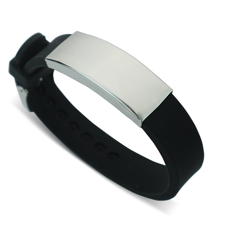 Гривна за мъже от неръждаема стомана с DIY надпис, електроплатирана повърхност, букви/числа/текст