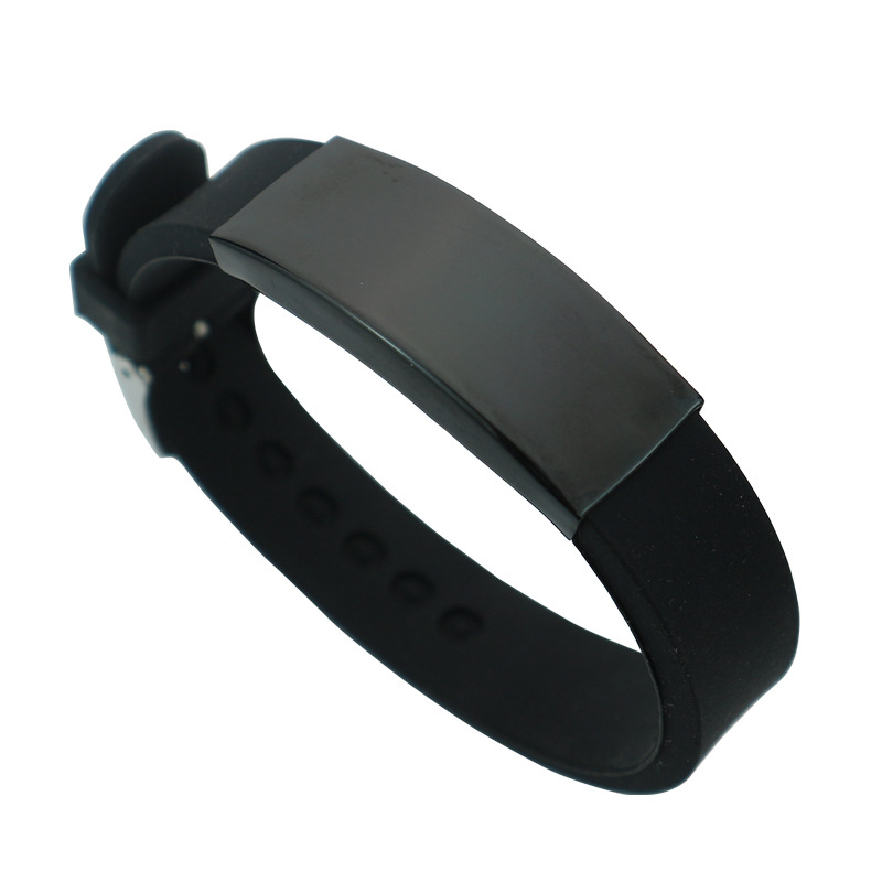 Гривна за мъже от неръждаема стомана с DIY надпис, електроплатирана повърхност, букви/числа/текст