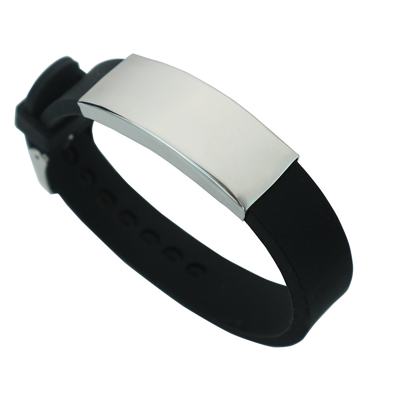 Гривна за мъже от неръждаема стомана с DIY надпис, електроплатирана повърхност, букви/числа/текст