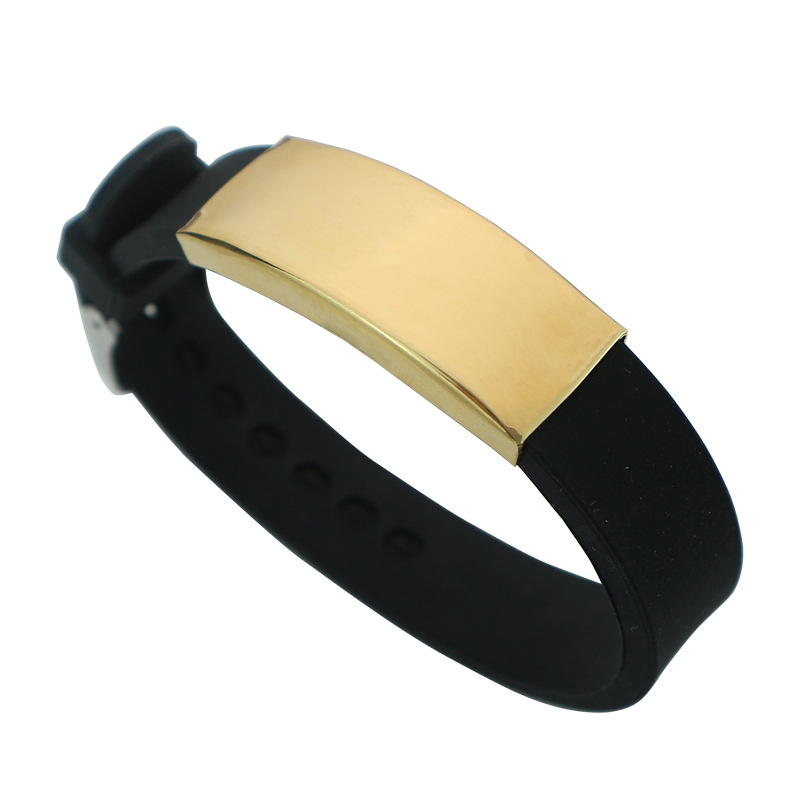 Гривна за мъже от неръждаема стомана с DIY надпис, електроплатирана повърхност, букви/числа/текст