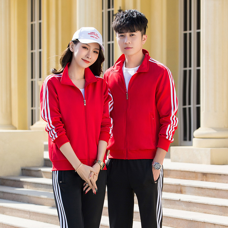 Спортен костюм: контрастен цветен дизайн, четири сезона, тъкани: полиестер 40% и южнокорейска коприна, без подплата