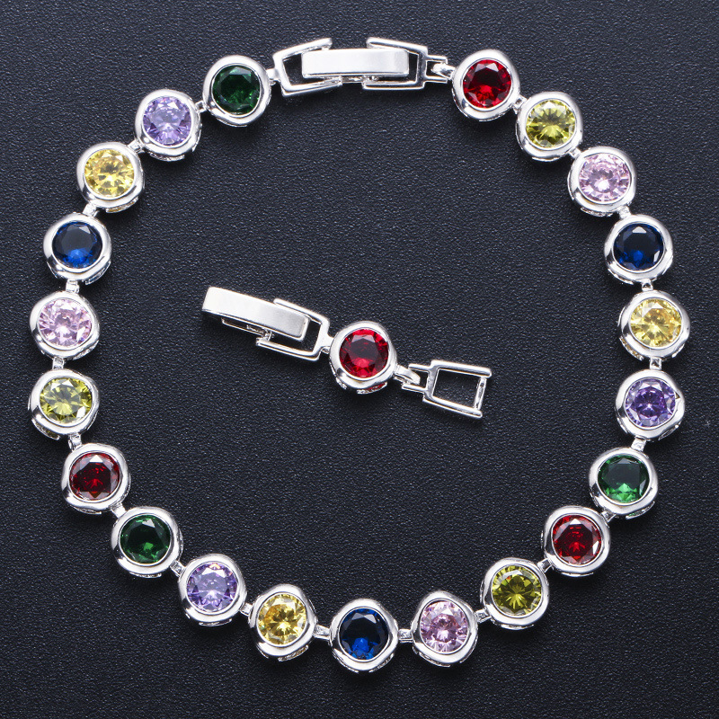 Гривна от позлатена мед, с циркония, женски геометричен дизайн, антиуморна функция