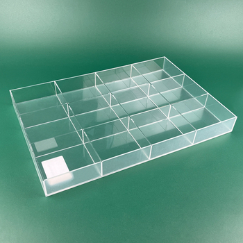 Cutie de depozitare din acrilic pentru birou cu compartimente transparente pentru cosmetice și bijuterii, cu capac