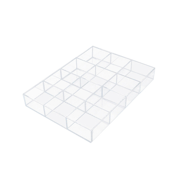 Cutie de depozitare din acrilic pentru birou cu compartimente transparente pentru cosmetice și bijuterii, cu capac