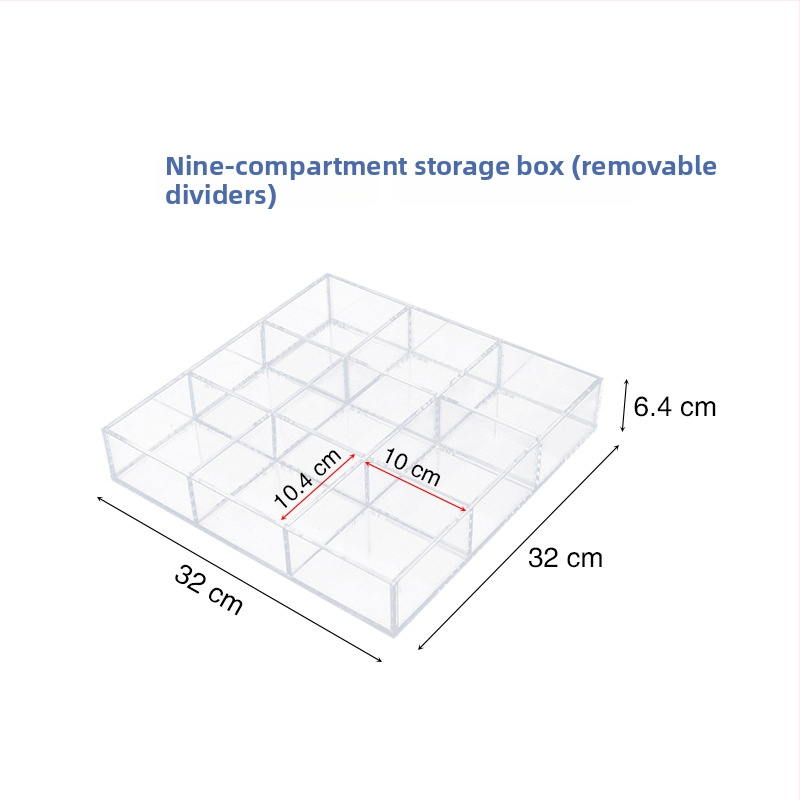 Cutie de depozitare din acrilic pentru birou cu compartimente transparente pentru cosmetice și bijuterii, cu capac