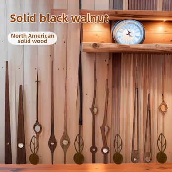 DIY стенен часовник с дълга ос и тих кварцов механизъм, секунден стрелка с плавно движение, ръце от орехово дърво, пластмасов корпус, модерeн минималистичен стил, възможност за печат на лого