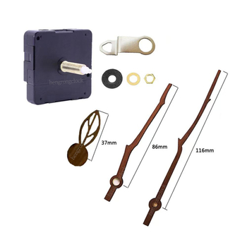 DIY стенен часовник с дълга ос и тих кварцов механизъм, секунден стрелка с плавно движение, ръце от орехово дърво, пластмасов корпус, модерeн минималистичен стил, възможност за печат на лого