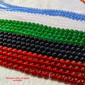 7A+ achát gyöngyök, kör alakú, csiszolás és polírozás, nemes mintázat