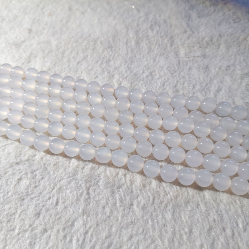 7A+ achát gyöngyök, kör alakú, csiszolás és polírozás, nemes mintázat