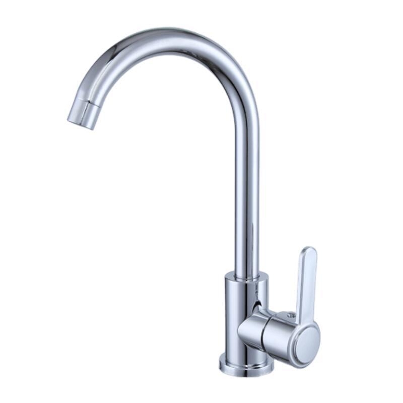 Nerūdijančio plieno virtuvės čiaupas su karštu ir šaltu vandeniu, keramikos vožtuvas, įvadas 20 mm / išvestis 20 mm, montavimas sėdėjimo tipo, modernus minimalistinis stilius