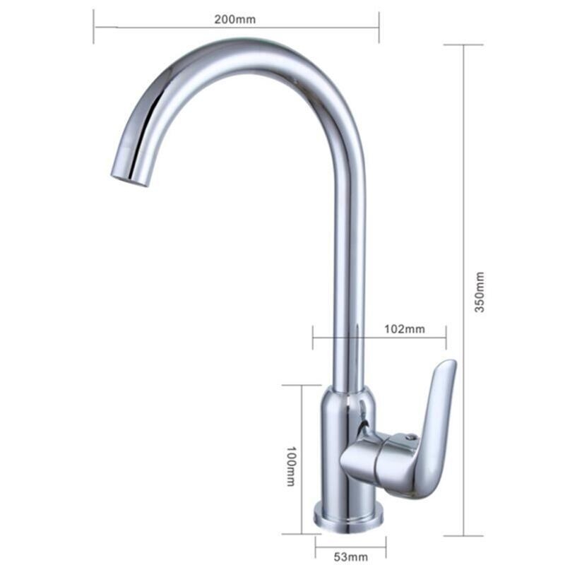 Nerūdijančio plieno virtuvės čiaupas su karštu ir šaltu vandeniu, keramikos vožtuvas, įvadas 20 mm / išvestis 20 mm, montavimas sėdėjimo tipo, modernus minimalistinis stilius