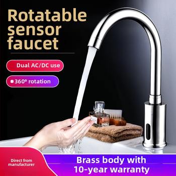 Kuhinjska slavina s indukcijskim senzorom, 2-u-1 infracrvena, vruća i hladna, Galley model, bakarna legura, G1/2 priključak, 0–80°C