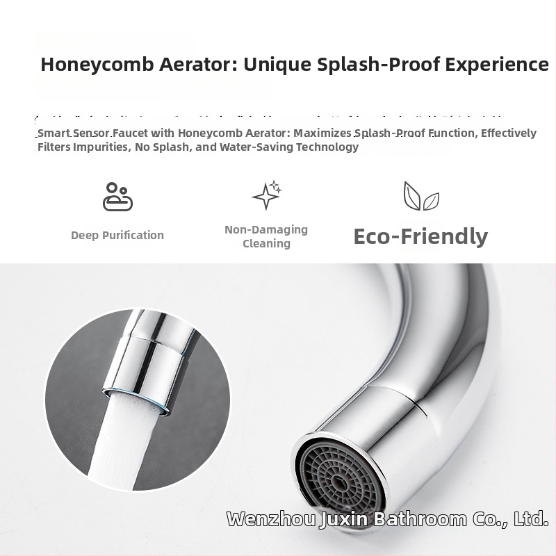 Kuhinjska slavina s indukcijskim senzorom, 2-u-1 infracrvena, vruća i hladna, Galley model, bakarna legura, G1/2 priključak, 0–80°C