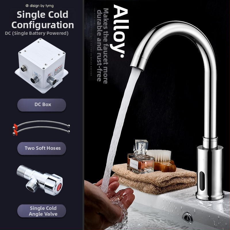 Kuhinjska slavina s indukcijskim senzorom, 2-u-1 infracrvena, vruća i hladna, Galley model, bakarna legura, G1/2 priključak, 0–80°C